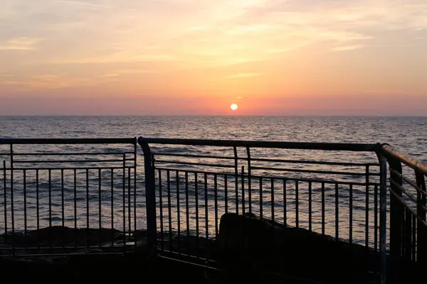 在以色列国北部地中海海上日落 — 图库照片
