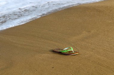Kumdaki Kuzey İsrail'Akdeniz kıyısında 