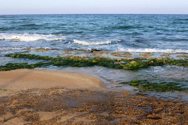 以色列国北部的地中海沿岸 — 图库照片