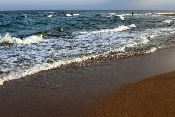 Kust Van Middellandse Zee Het Noorden Van Staat Israël — Stockfoto