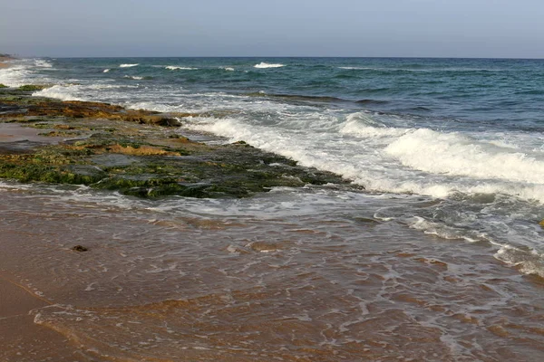 Побережье Средиземного Моря Севере Государства Израиль — стоковое фото