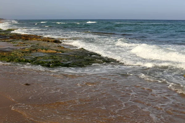 Costa Del Mar Mediterráneo Norte Del Estado Israel — Foto de Stock