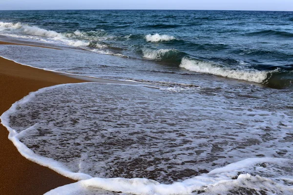 Kust Van Middellandse Zee Het Noorden Van Staat Israël — Stockfoto