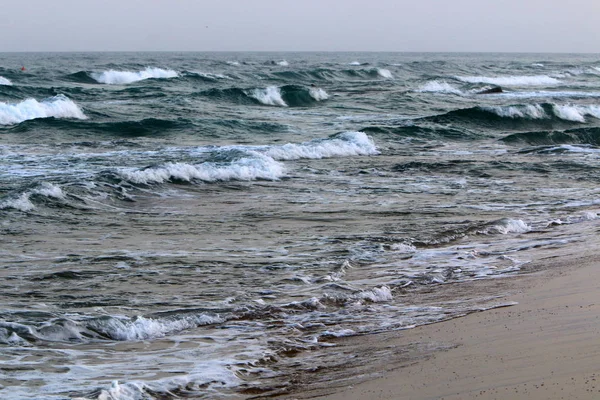 Costa Del Mar Mediterráneo Norte Del Estado Israel — Foto de Stock