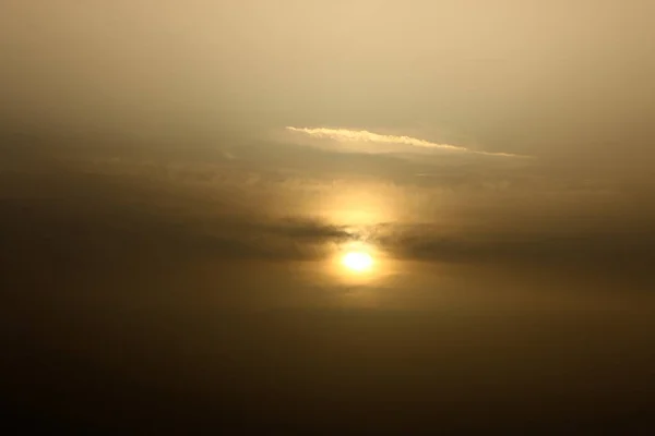 Sol Pone Sobre Horizonte Mar Mediterráneo Norte Israel — Foto de Stock