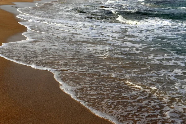 Zanderige Oevers Van Middellandse Zee Het Noorden Van Israël — Stockfoto