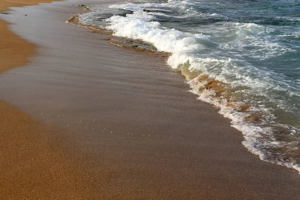 Sponde Sabbiose Del Mediterraneo Nel Nord Israele — Foto Stock