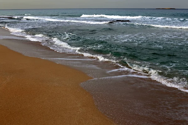 Costas Arenosas Mediterrâneo Norte Israel — Fotografia de Stock