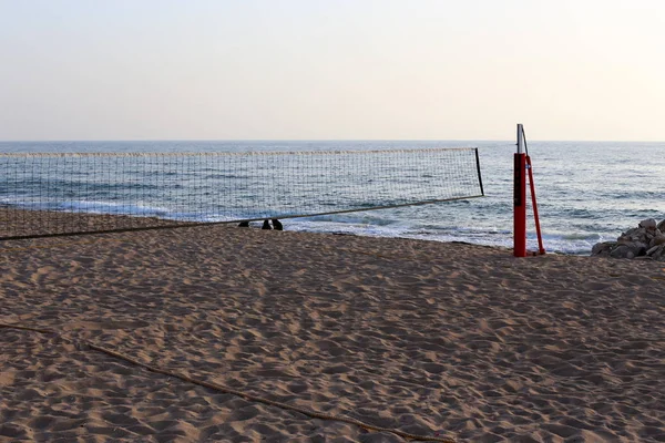 Empreintes Pas Dans Sable Sur Les Rives Méditerranée Nord Etat — Photo