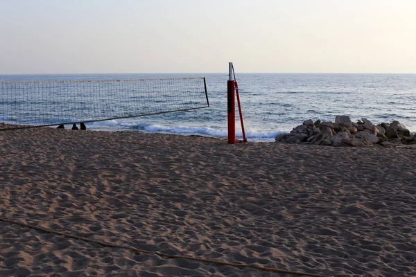 Empreintes Pas Dans Sable Sur Les Rives Méditerranée Nord Etat — Photo