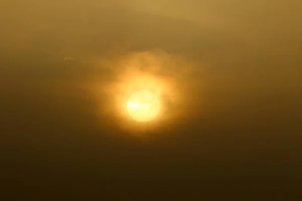 Zon Ondergaat Horizon Aan Oevers Van Middellandse Zee Het Noorden — Stockfoto