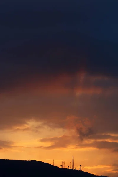 early morning and sunrise in the overcast sky of the north of the state of israel