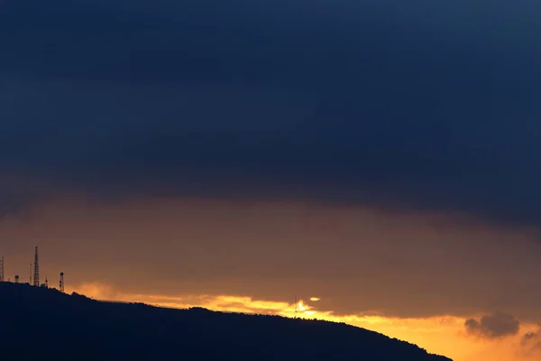 Ранним Утром Восходом Солнца Пасмурном Небе Севера Штата Израиль — стоковое фото