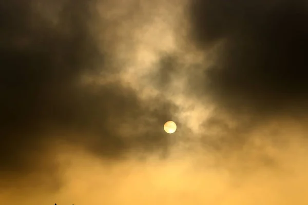 Early Morning Sunrise Overcast Sky North State Israel — Stock Photo, Image