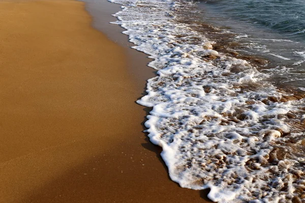 Kust Van Middellandse Zee Het Noorden Van Staat Israël — Stockfoto