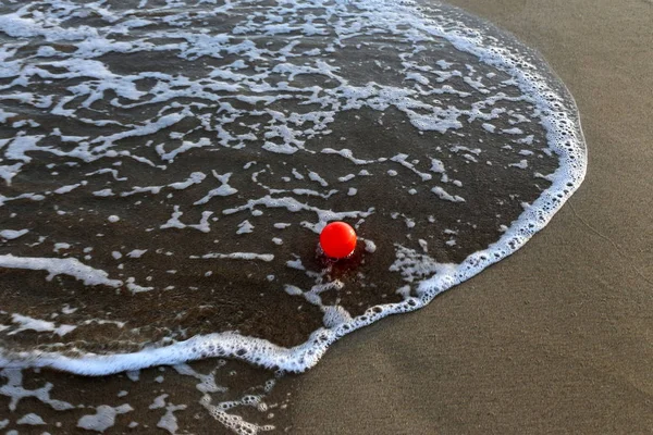 Empreintes Pas Dans Sable Sur Les Rives Méditerranée Nord Etat — Photo