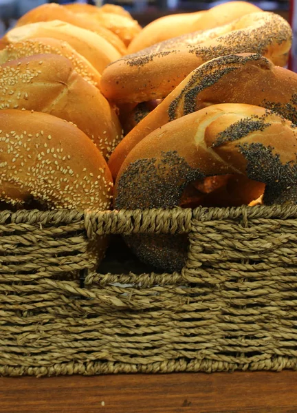 Pieczywo Produkty Piekarnicze Sprzedawane Piekarni Izraelu — Zdjęcie stockowe