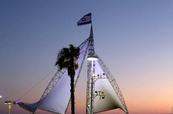 Segeln Einem Stadtpark Ufer Des Mittelmeers Nordisrael — Stockfoto