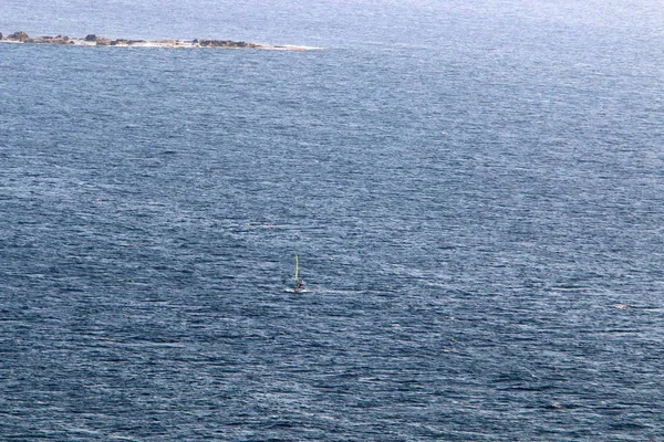 Navegar Parque Ciudad Orillas Del Mediterráneo Norte Israel — Foto de Stock