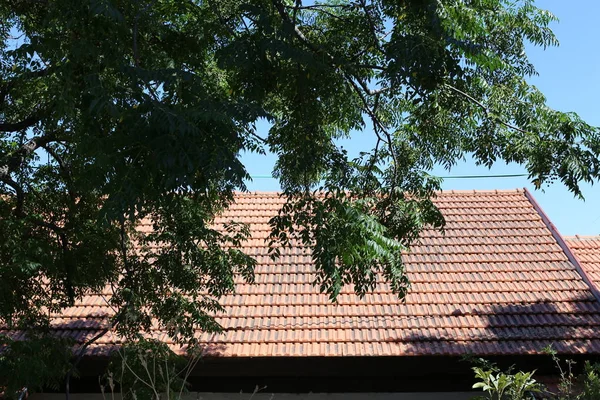 Střecha Horní Konstrukce Budovy Která Slouží Ochraně Proti Srážení — Stock fotografie