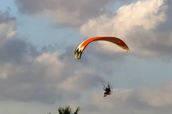 Flight Mediterranean Sunset Day Northern Israel — Stock Photo, Image