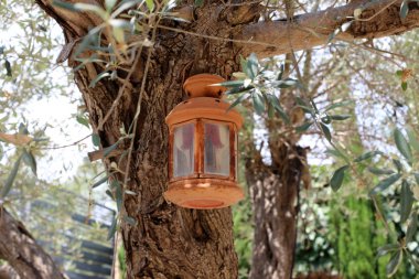 kuzey İsrail'de bir şehir parkı yüklü aydınlatma için fener 