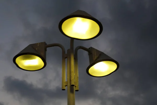 Lanterna Illuminazione Installata Parco Cittadino Nel Nord Israele — Foto Stock