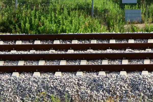 Voie Ferrée Construction Gares Dans Nord Israël — Photo