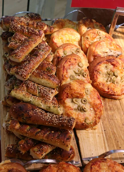 Pane Prodotti Forno Sono Venduti Presso Negozio — Foto Stock