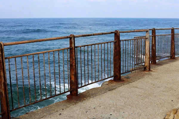 以色列北部地中海沿岸城市公园的围栏 — 图库照片