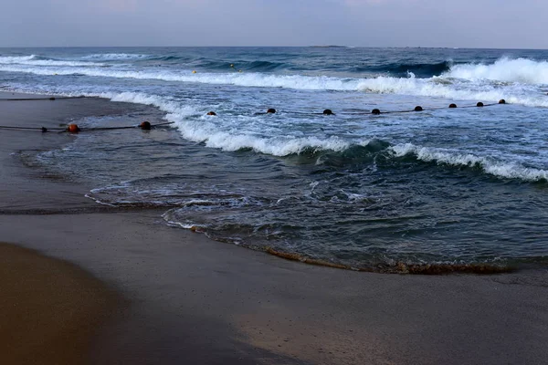 Costa Desierta Del Mediterráneo Norte Israel — Foto de Stock