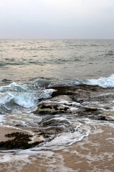 Issız Kuzey Srail Akdeniz Kıyısında — Stok fotoğraf