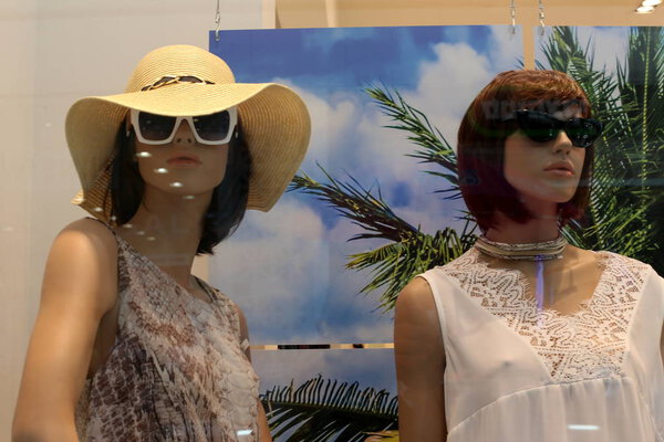 mannequin is in store in a shop window in Israel 