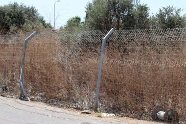 İsrail'in kuzeyinde Akdeniz kıyısında bir parkta çit 