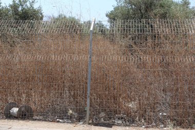 İsrail'in kuzeyinde Akdeniz kıyısında bir parkta çit 