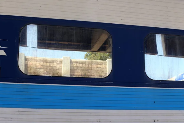 Carri Ferroviari Binari Ferroviari Attraversano Territorio Dello Stato Israele — Foto Stock