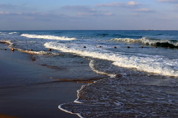 Пустынное Побережье Средиземного Моря Севере Государства Израиль — стоковое фото