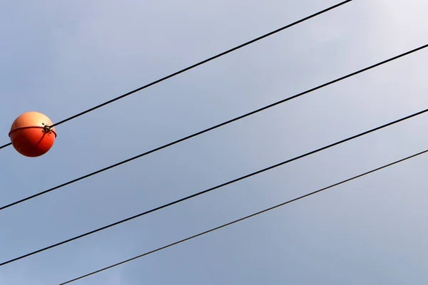 Elektrické Dráty Tyči Podél Které Proudí Elektřina Severu Izraele — Stock fotografie