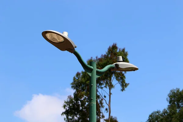 Fios Elétricos Pólo Longo Qual Eletricidade Flui Norte Israel — Fotografia de Stock