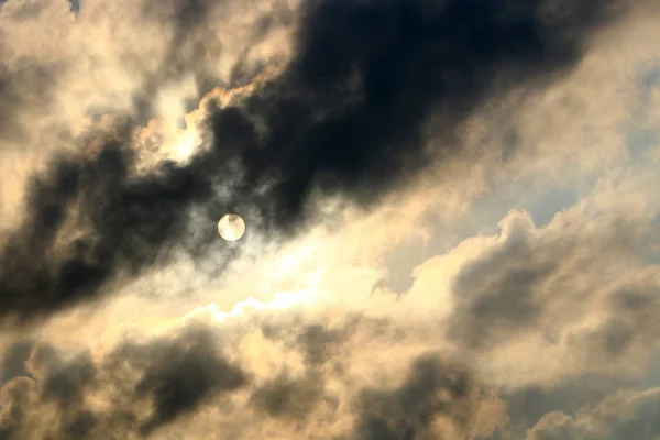 Грозовые Тучи Облака Плавают Небе Над Средиземным Морем Севере Израиля — стоковое фото