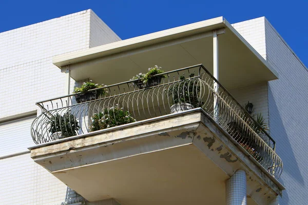 Balcon Architecture Est Une Plate Forme Avec Une Balustrade Montée — Photo