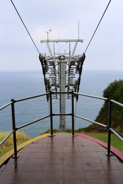 Teleférico Las Montañas Sobre Mar Mediterráneo Norte Israel — Foto de Stock