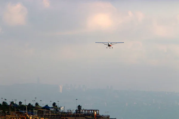 Onweerslucht Zweven Lucht Boven Middellandse Zee Het Noorden Van Israël — Stockfoto