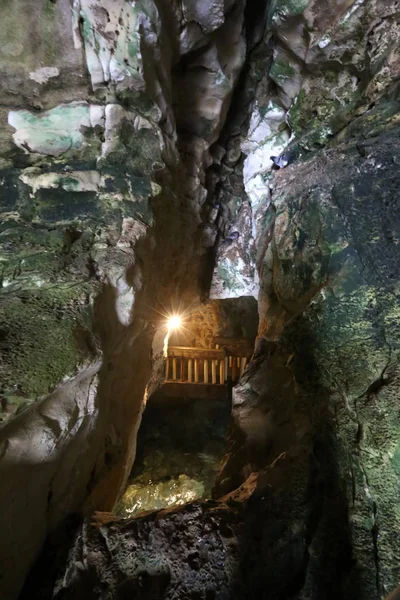 Grottes Dans Les Montagnes Rosh Hanikra Sur Les Rives Mer — Photo