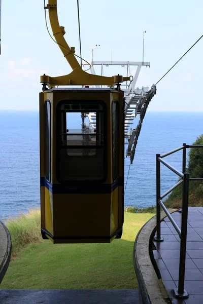 Cableway Las Montañas Sobre Mar Mediterráneo Norte Israel Rosh Hanikra — Foto de Stock