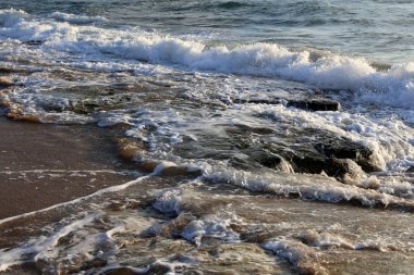 İsrail'in kuzeyinde Akdeniz kıyılarında ıssız plaj 