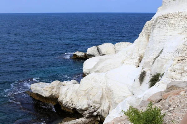 stock image deserted beach on the shores of the Mediterranean Sea in the north of Israel 