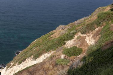 İsrail'in kuzeyinde Akdeniz kıyılarında ıssız plaj 