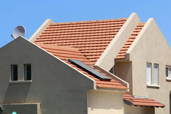 Roof Upper Structure Building Which Serves Protect Atmospheric Precipitation — Stock Photo, Image