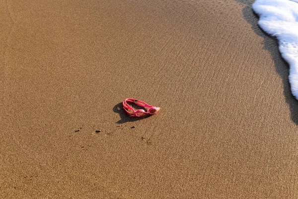 Fußabdrücke Sand Den Ufern Des Mittelmeeres Norden Israels — Stockfoto